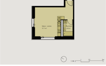 Wohnung 1.5 Zimmer - image - 2